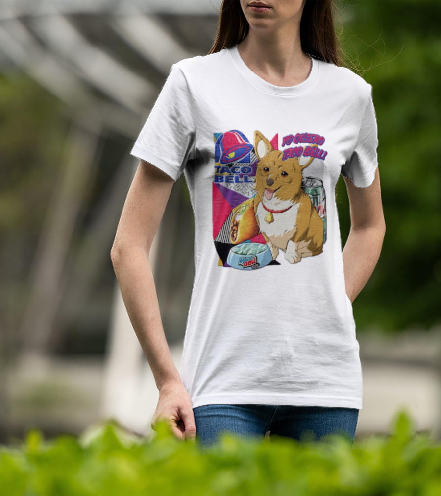 Taco Bell Yo Quiero Taco Bell Brown Corgi Dog Mountain Dew T-Shirt