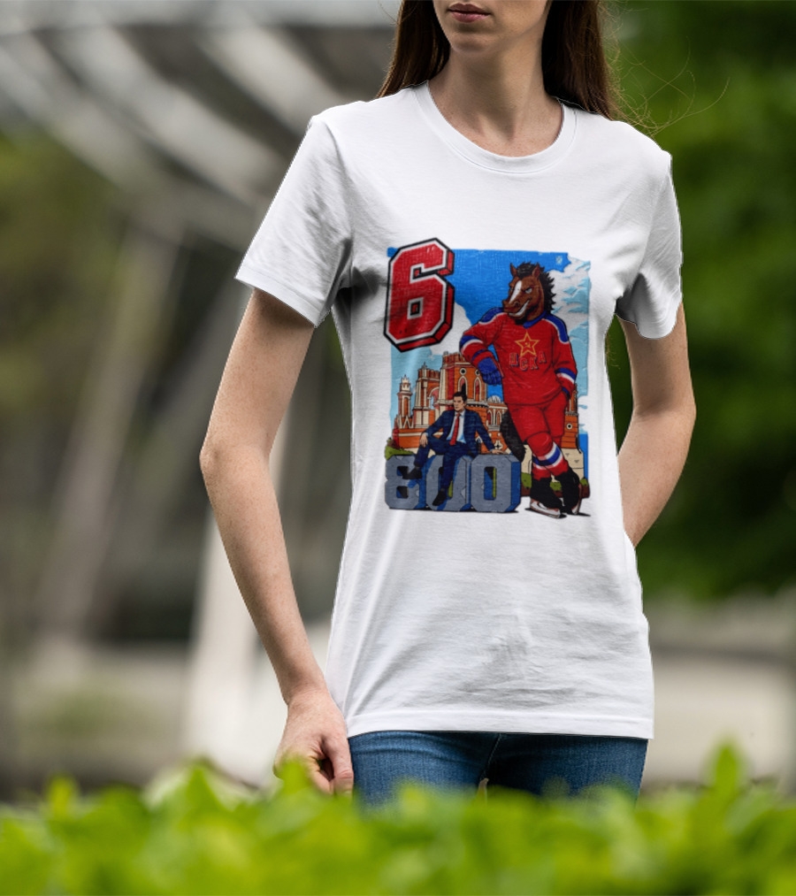 Valeri Kharlamov Cska Moscow KHL 6 800 Man In Suit With Stone Horse T-Shirt