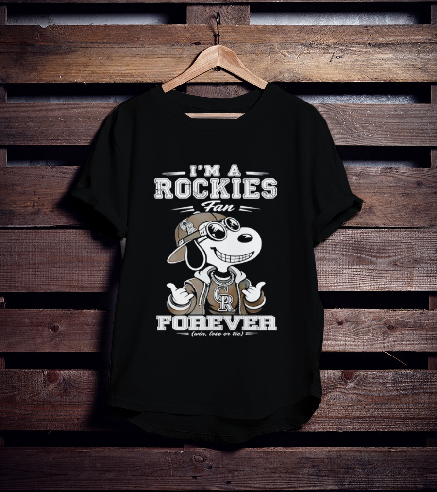 I'm A Rockies Fan Forever Snoopy Win Lose Or Tie T-Shirt
