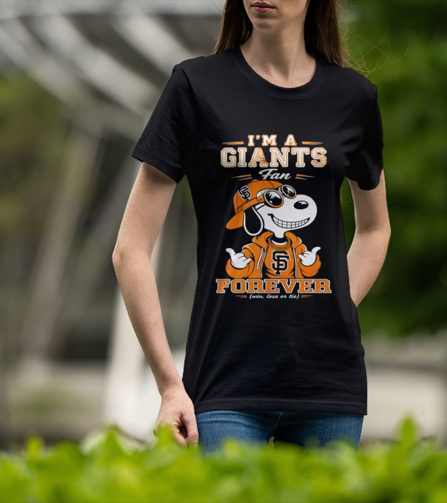 Snoopy I'm A Giants Fan Forever San Francisco Peanuts Baseball T-Shirt