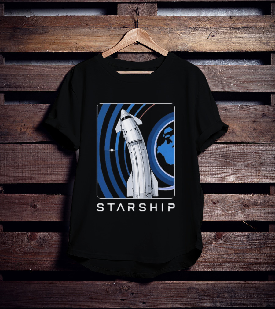 Starship Orbital Flight SpaceX Earth Trajectory T-Shirt