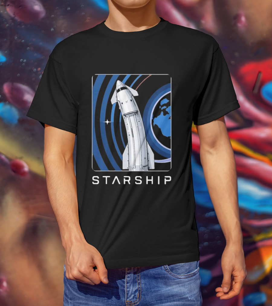 Starship Orbital Flight SpaceX Earth Trajectory T-Shirt