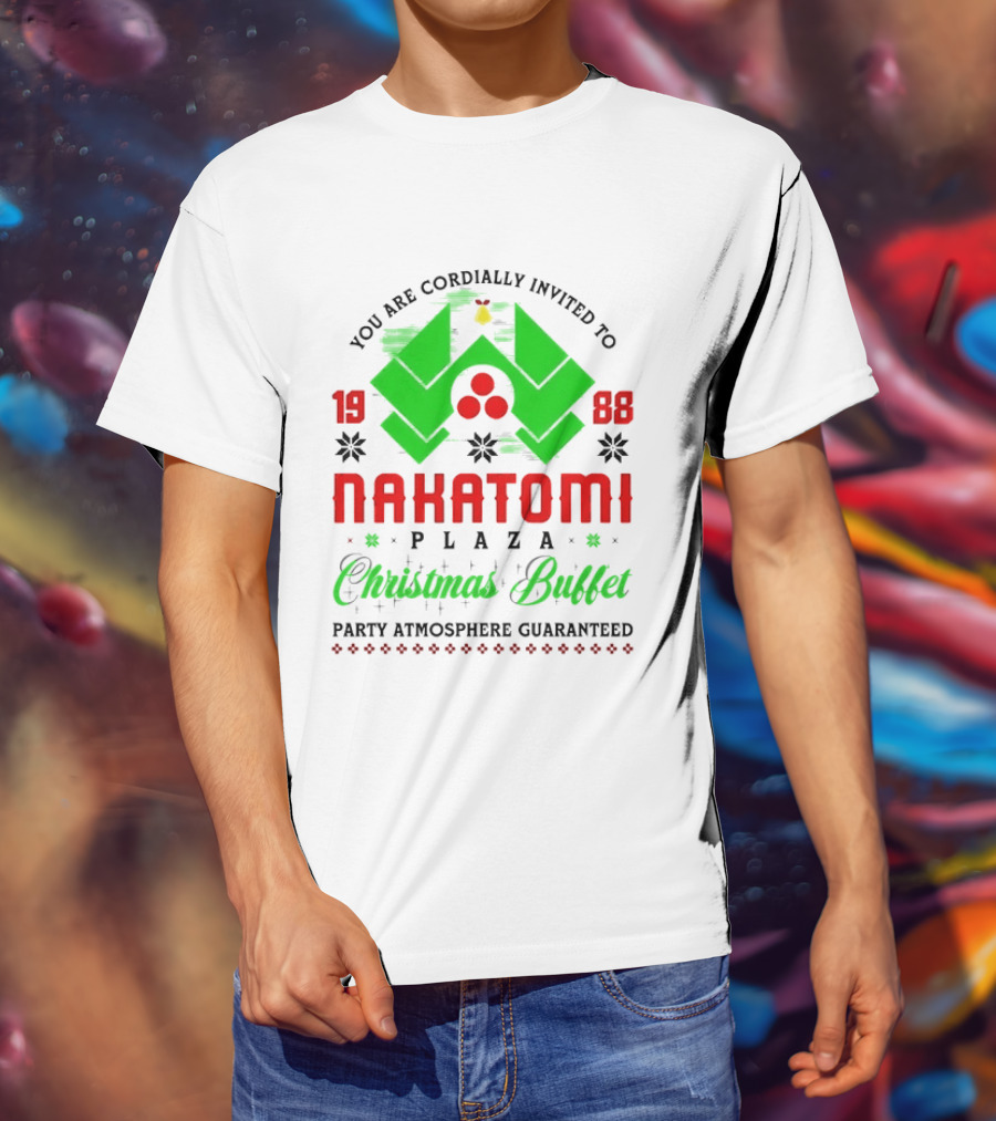 1988 Nakatomi Plaza Christmas Buffet Party Atmosphere Guaranteed Invitation T-Shirt