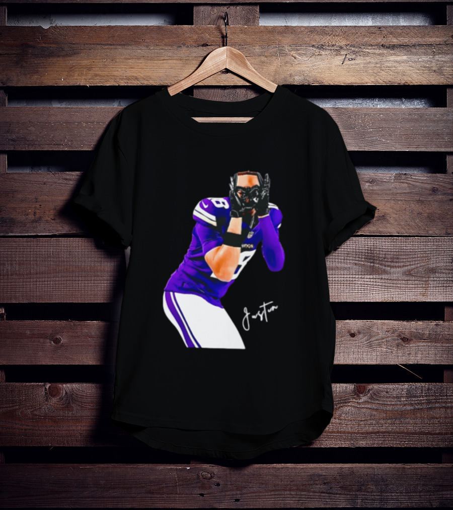 Justin Jefferson Signature Minnesota Vikings Football Player Pose T-Shirt