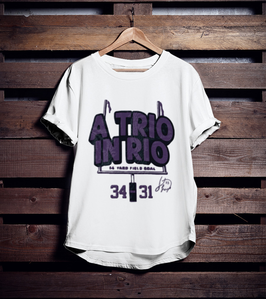 A Trio In Rio 34 31 Baltimore Ravens Victory Celebration T-Shirt