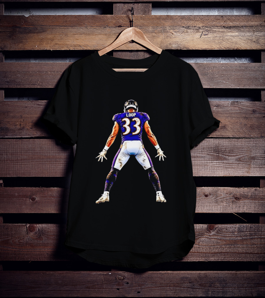Loop 33 Baltimore Ravens Football Player Jersey T-Shirt