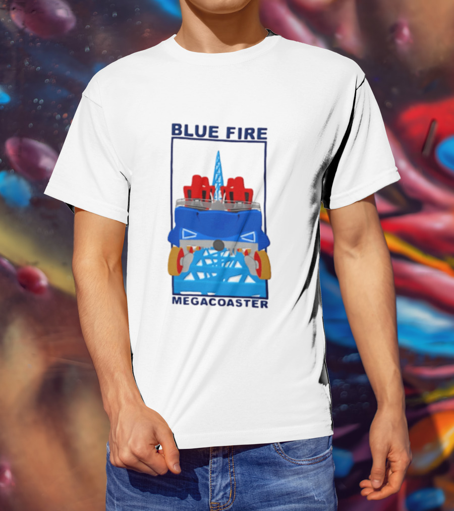 Blue Fire Megacoaster Roller Car T-Shirt
