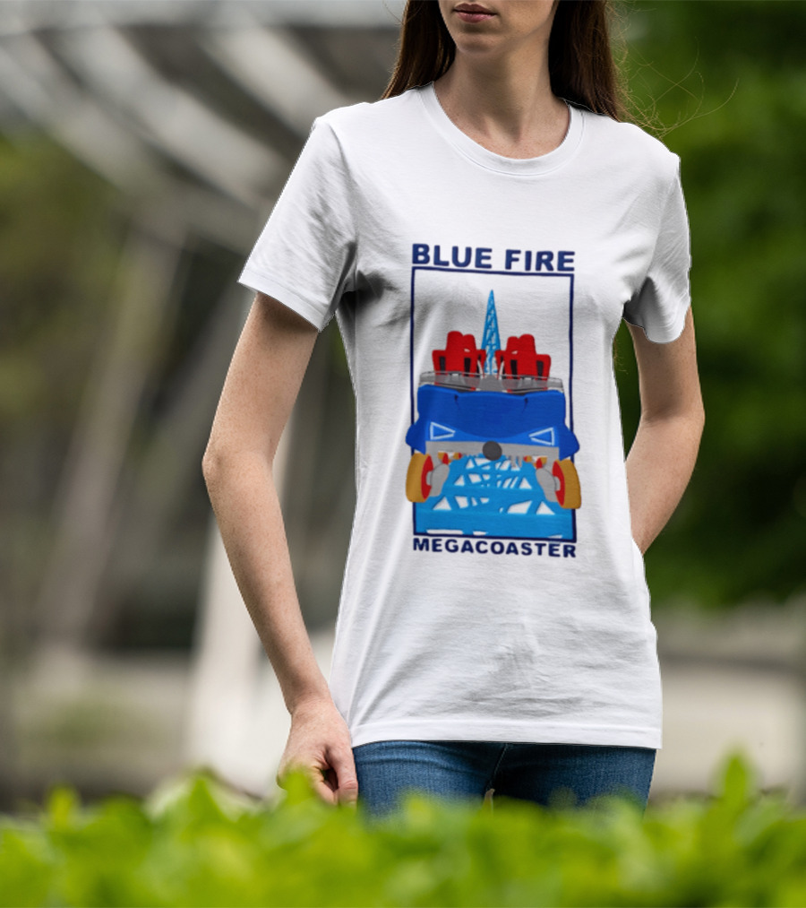 Blue Fire Megacoaster Roller Car T-Shirt