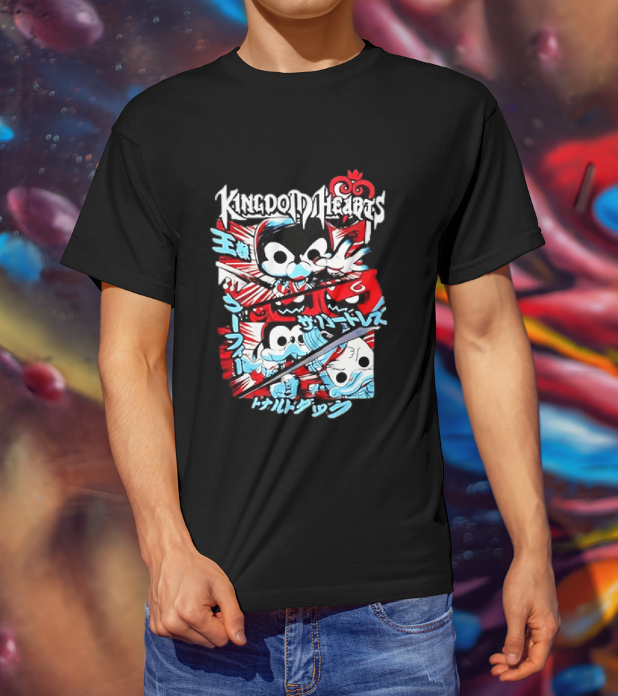 Kingdom Hearts Mickey Mouse Goofy Donald Duck Manga T-Shirt