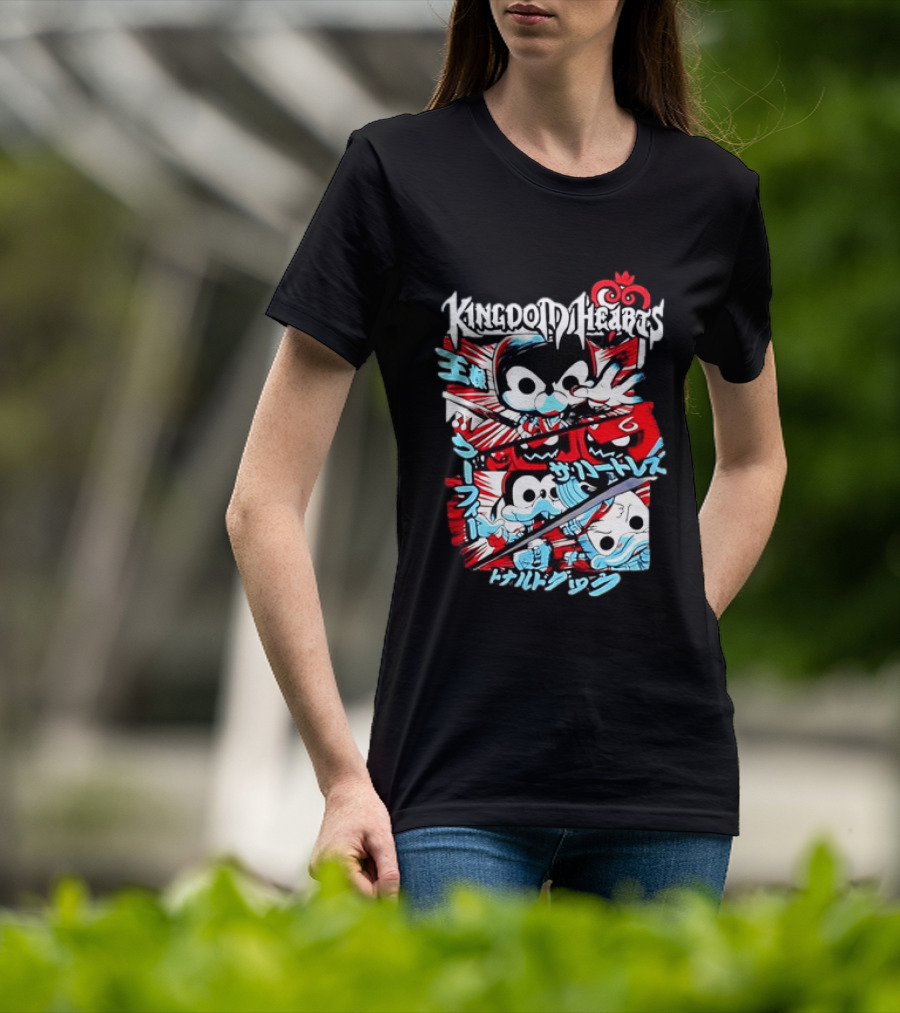 Kingdom Hearts Mickey Mouse Goofy Donald Duck Manga T-Shirt