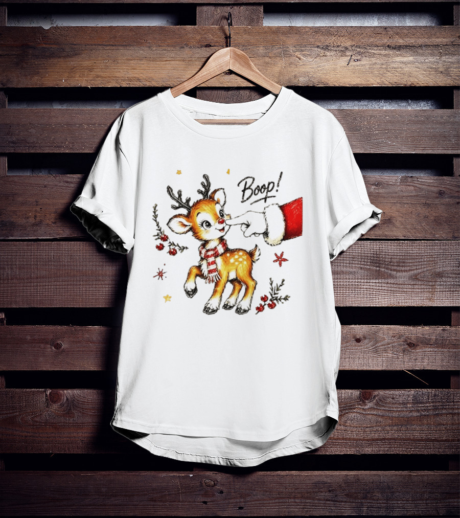 Boop Reindeer Santa Claus Hand Christmas Festive Holiday Magic T-Shirt