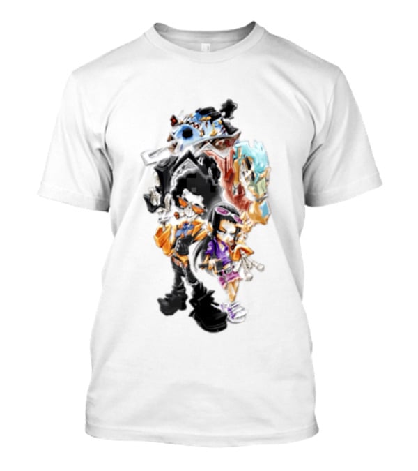 Brook Jinbe Franky Nico Robin One Piece Characters T-Shirt