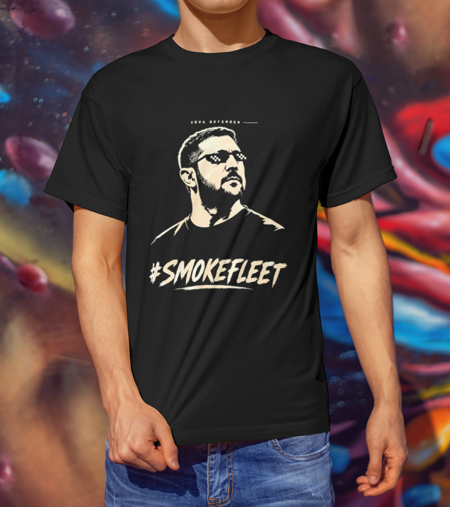 Vova Defender Smokefleet Thug Life Pixelated Sunglasses T-Shirt