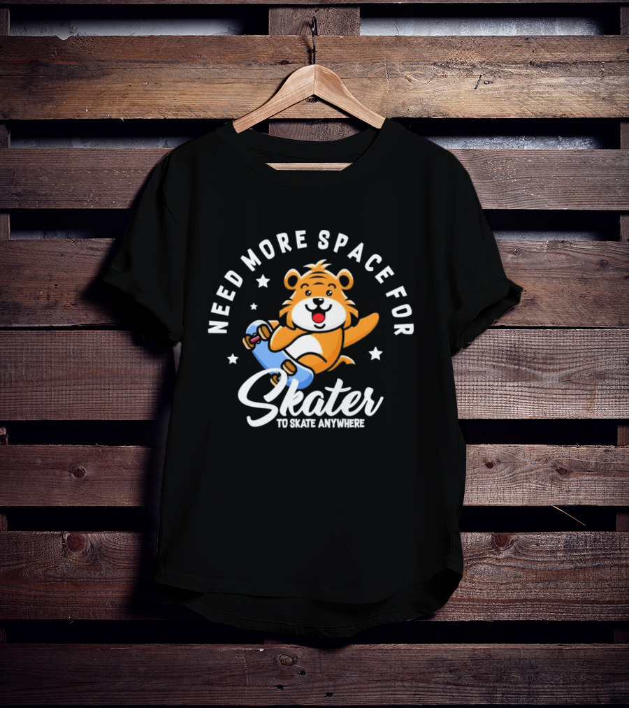 Need More Space Bear Skater To Skate Anywhere T-Shirt