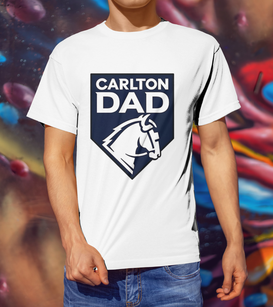 Carlton Dad AFL Father Football Club Horse T-Shirt