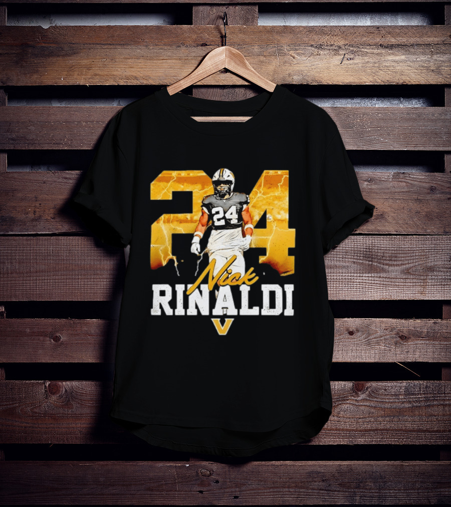 Nick Rinaldi 24 Vanderbilt Commodores NCAA Football Lightning T-Shirt