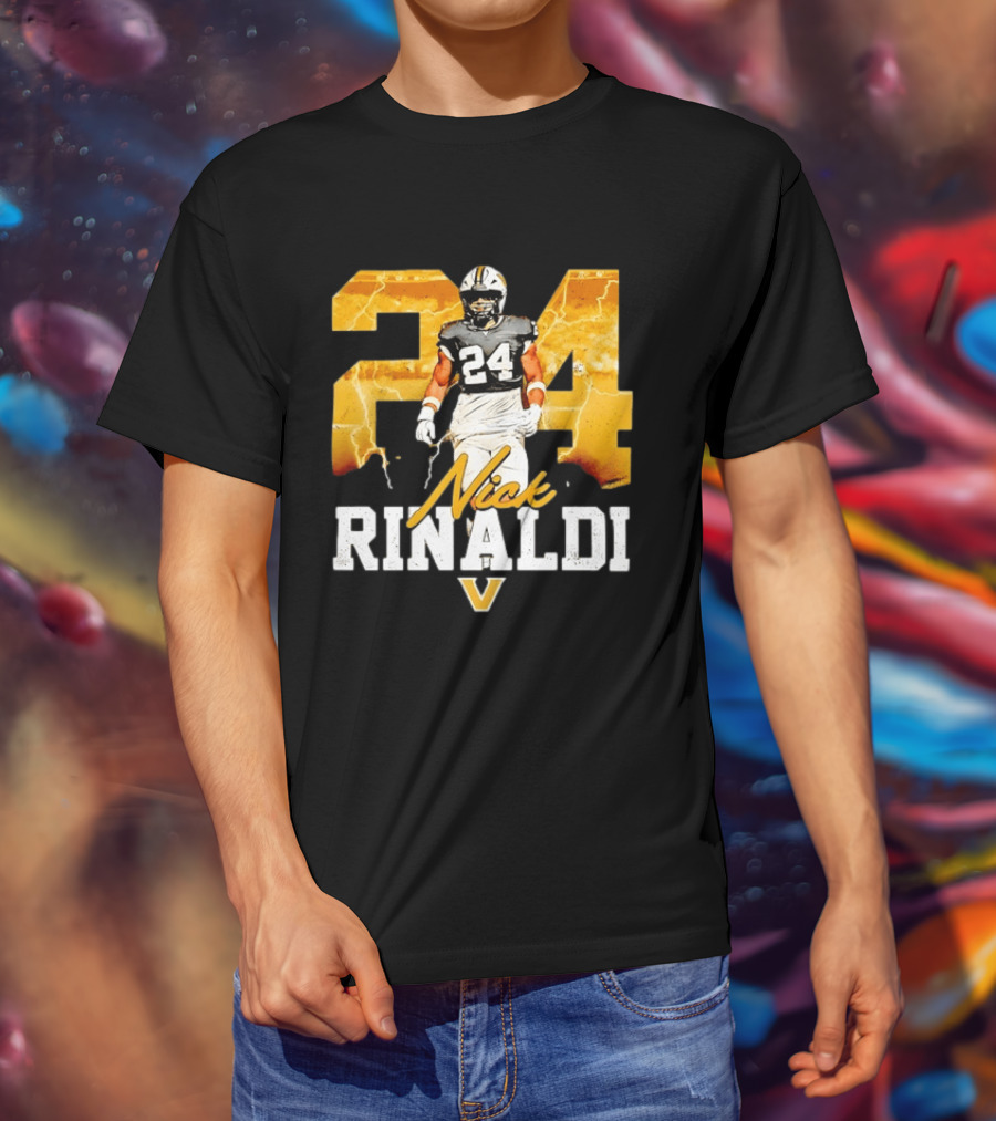 Nick Rinaldi 24 Vanderbilt Commodores NCAA Football Lightning T-Shirt