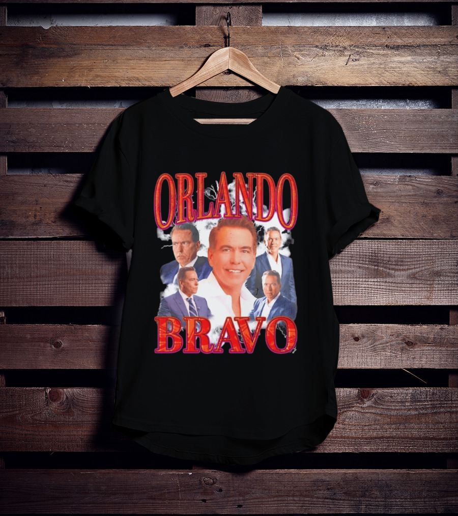 Orlando Bravo Red Text Multiple Portraits T-Shirt