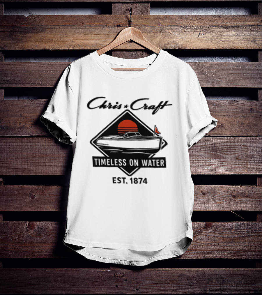 Chris Craft Vintage Boating Timeless On Water Est 1874 T-Shirt
