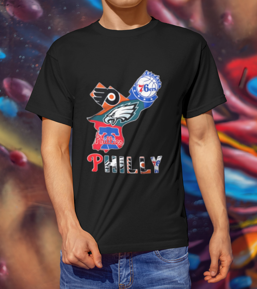 Philadelphia 76ers Flyers Eagles Phillies Philly Teams T-Shirt