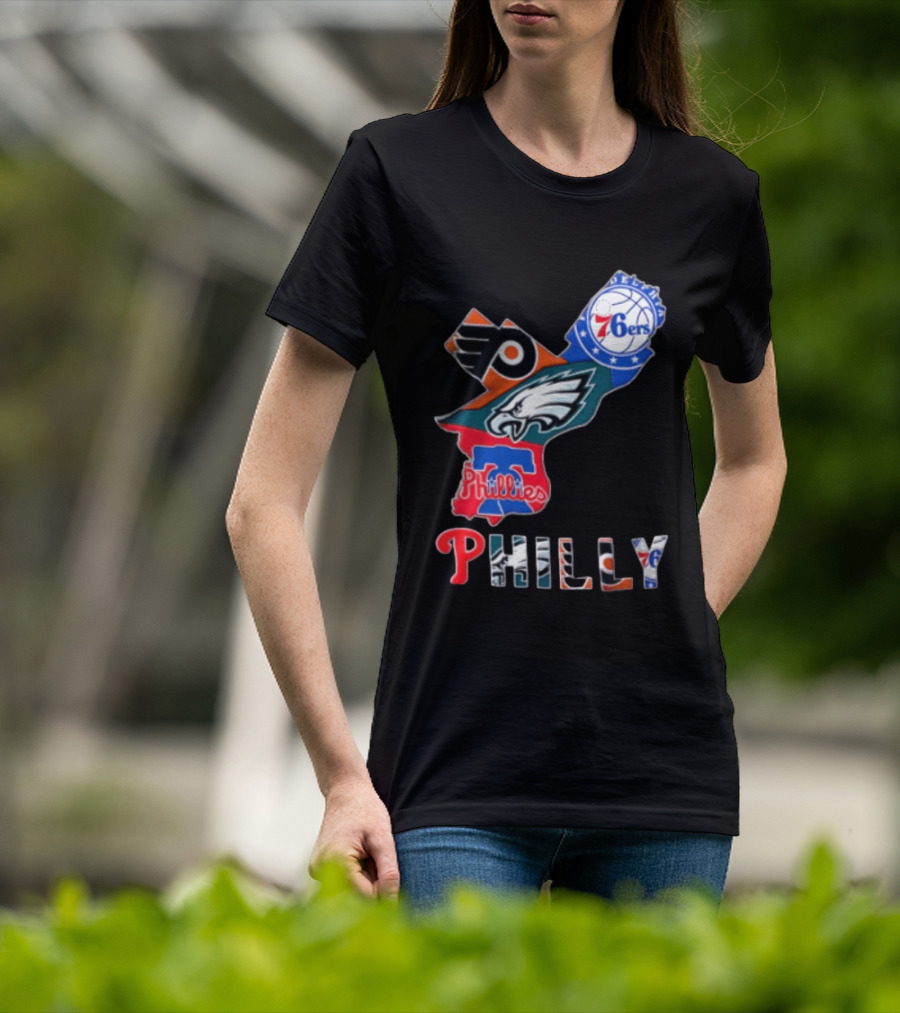 Philadelphia 76ers Flyers Eagles Phillies Philly Teams T-Shirt