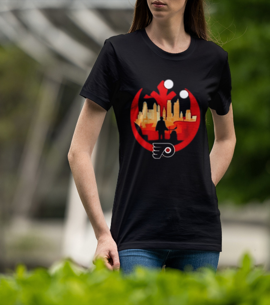 Philadelphia Flyers NHL Star Wars Rebel Alliance Skyline T-Shirt