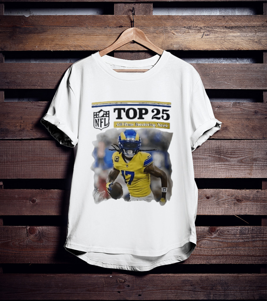 NFL Top 25 All Time Receiving Yards 17 T-Shirt