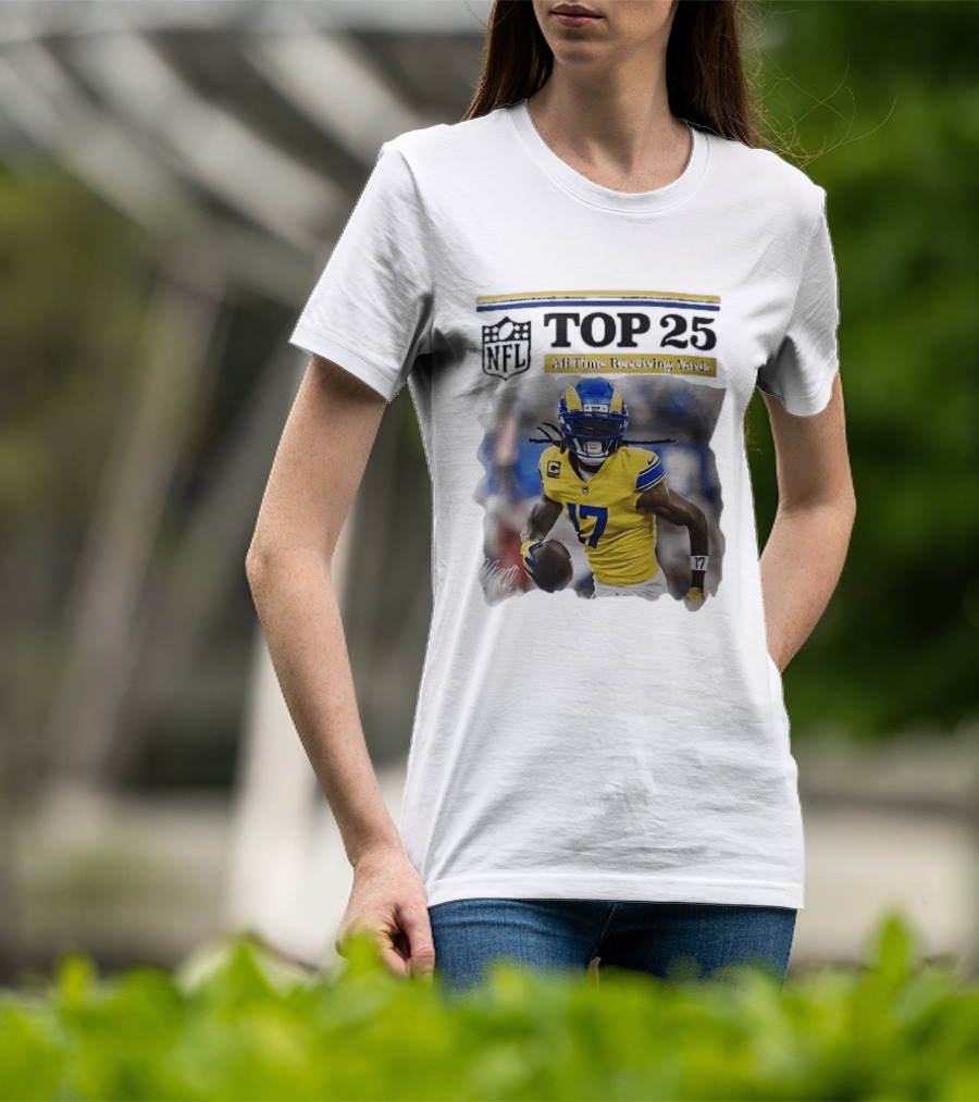 NFL Top 25 All Time Receiving Yards 17 T-Shirt