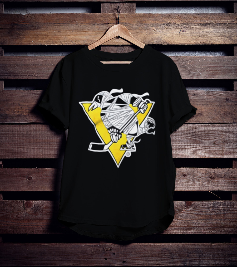 Pittsburgh Penguins Mummy Wrapped Hockey Stick Halloween 26 T-Shirt