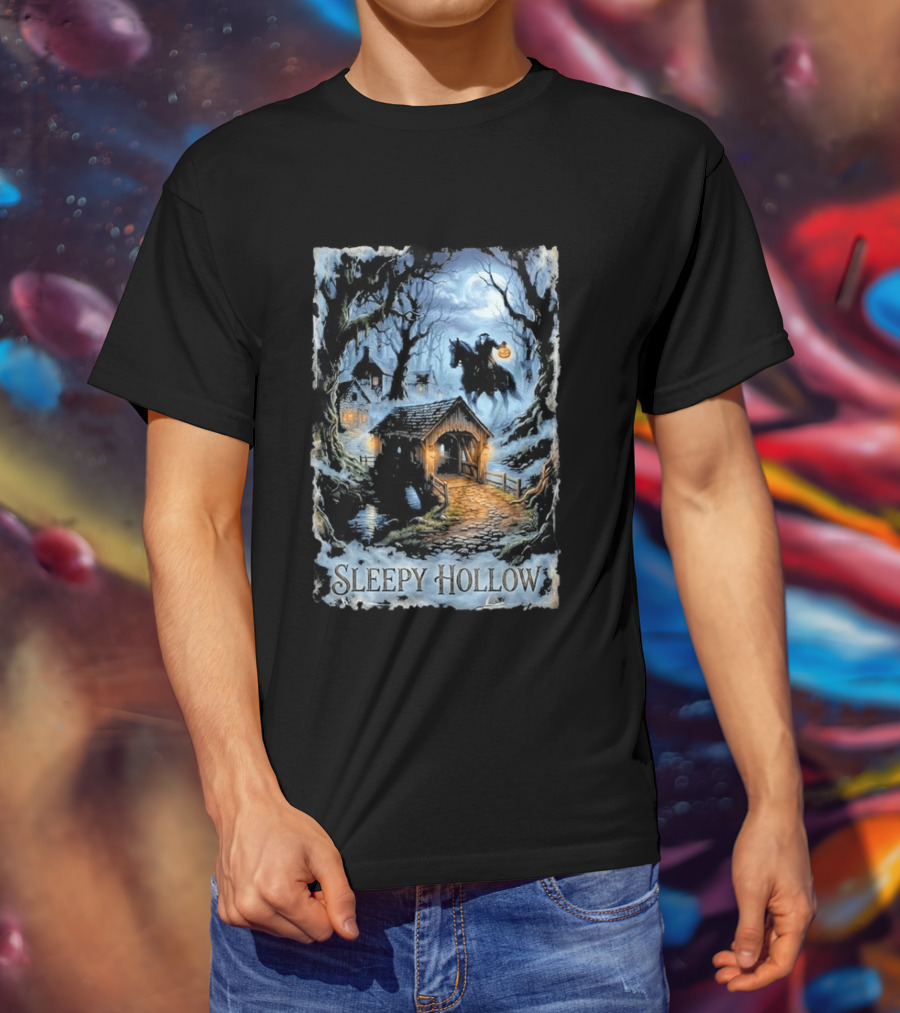 Sleepy Hollow Halloween Headless Horseman Bridge Scene Jack & Jones T-Shirt
