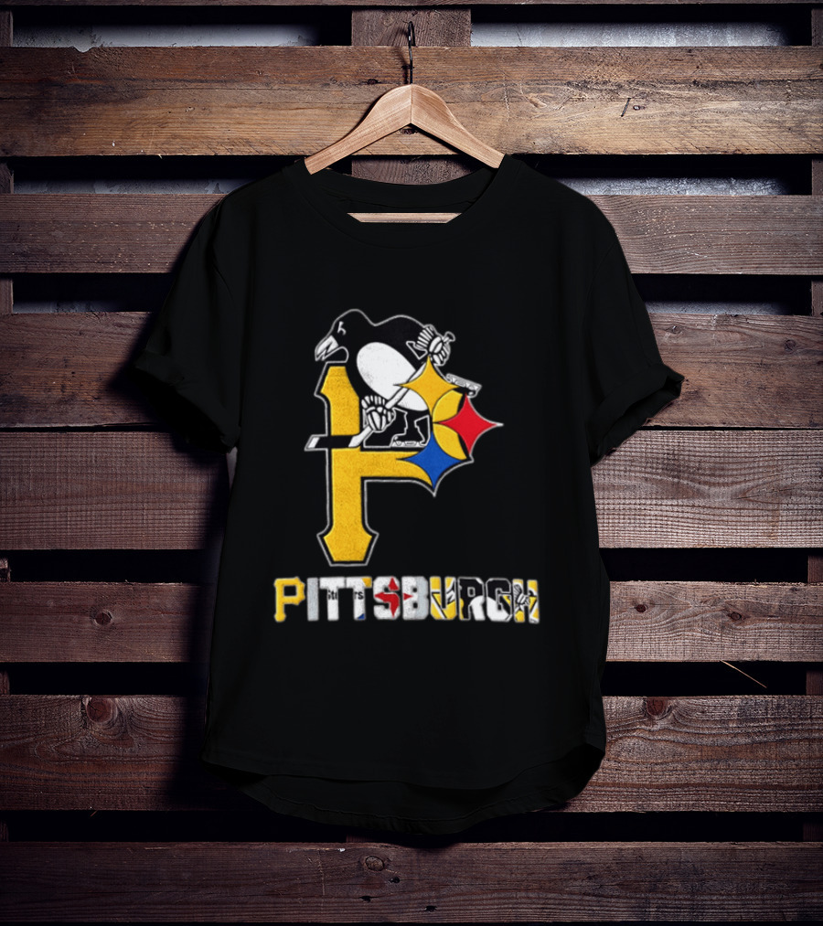 Pittsburgh Penguins Steelers P Logo Sport Map Iconic Team T-Shirt