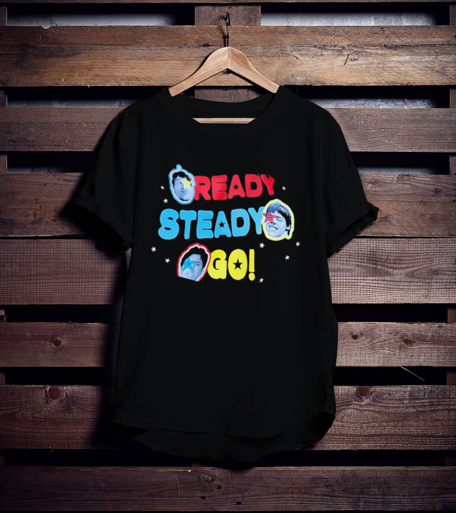 Ready Steady Go Friends Pop Music Colorful Star Portraits T-Shirt