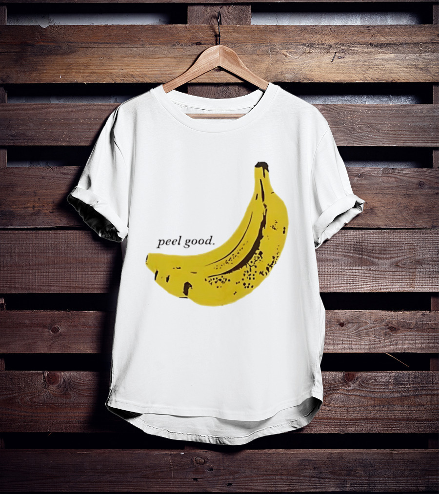Peel Good Banana Fruit Minimalist Yellow T-Shirt