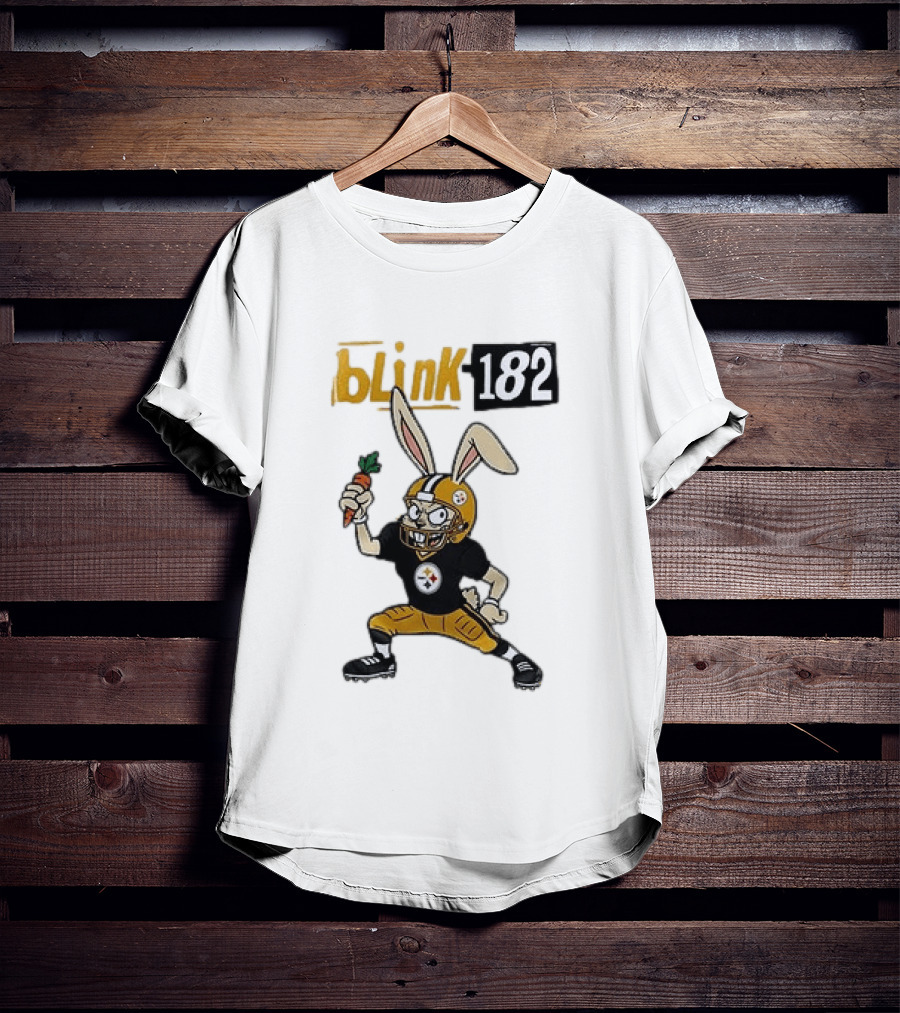 Blink 182 Pittsburgh Steelers Rabbit Football T-Shirt