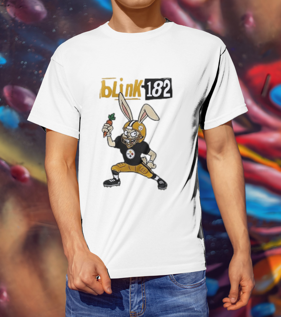 Blink 182 Pittsburgh Steelers Rabbit Football T-Shirt
