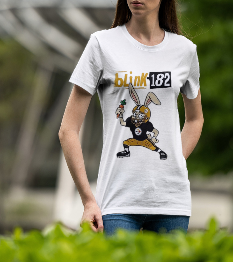 Blink 182 Pittsburgh Steelers Rabbit Football T-Shirt