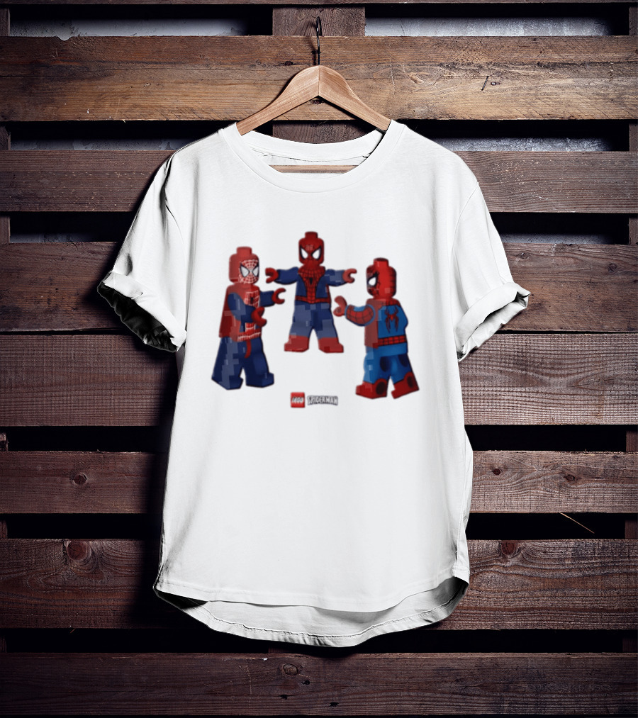 LEGO Spider Man Three Figures Meme Poses T-Shirt