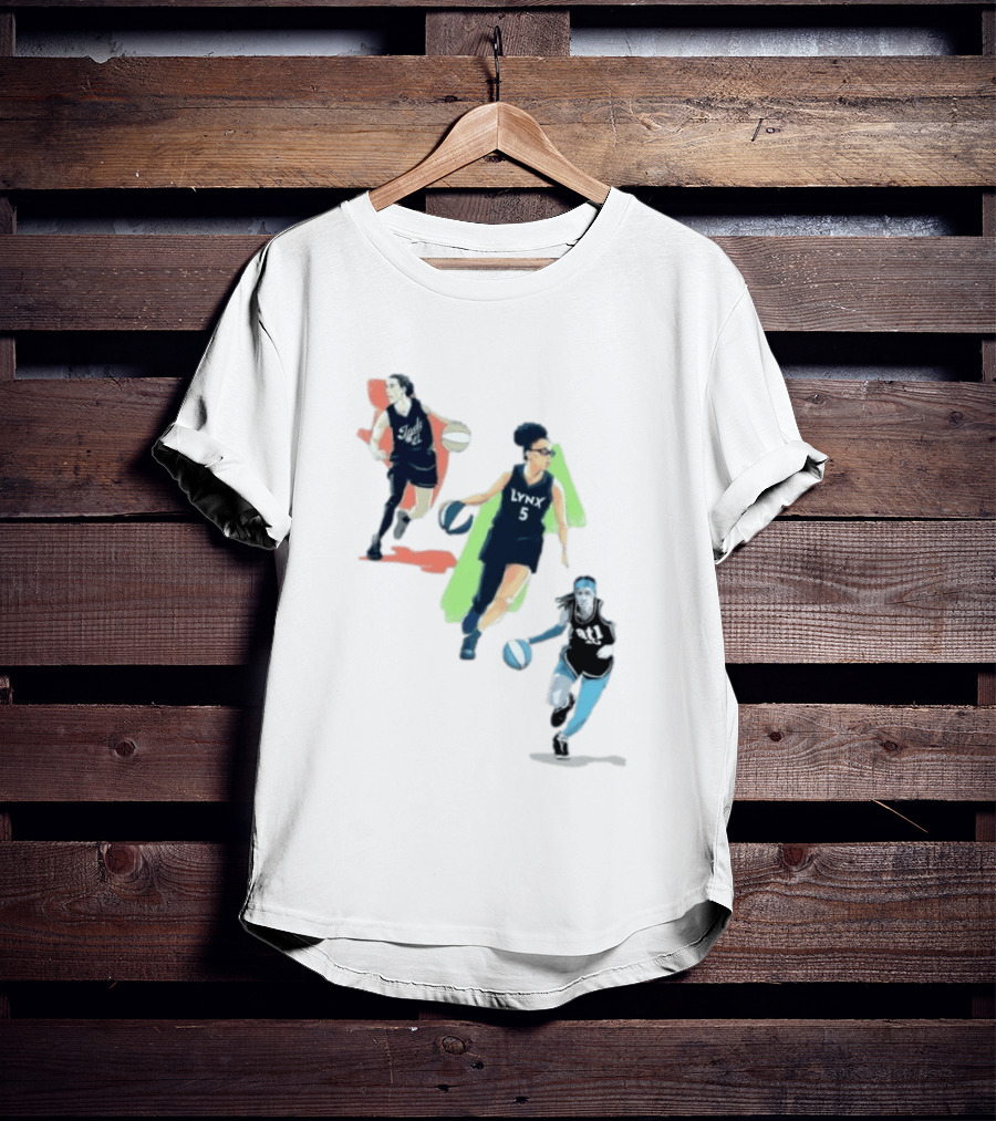 WNBA Players Indy 22 Lynx 5 Atlanta 10 Basketball Action T-Shirt
