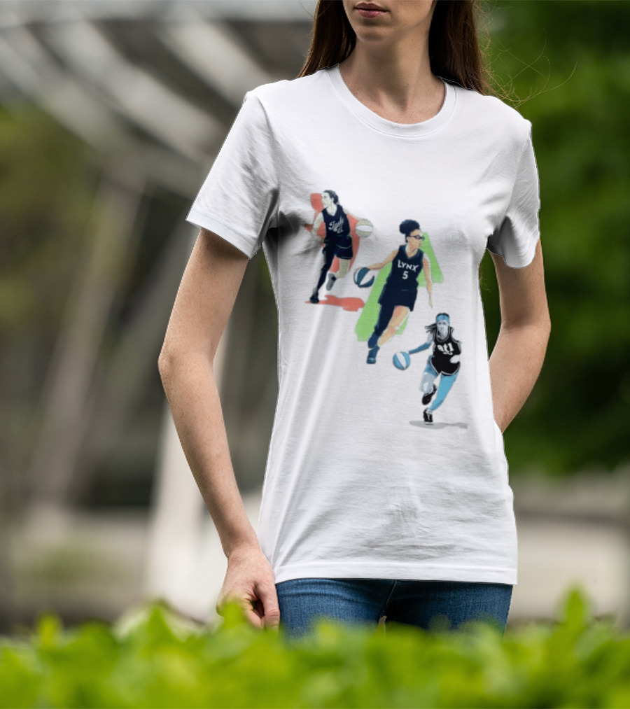 WNBA Players Indy 22 Lynx 5 Atlanta 10 Basketball Action T-Shirt