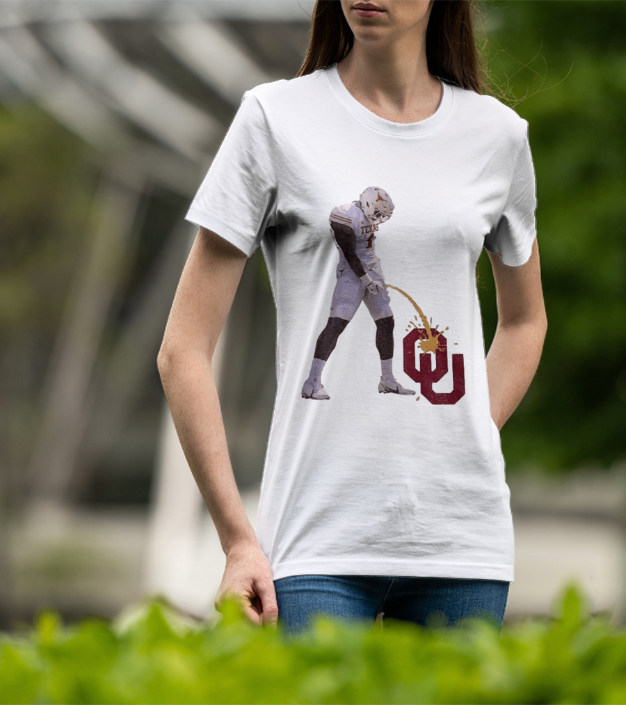 Texas Longhorns Xavier Worthy #1 Pee On Oklahoma Sooners OU Football Rivalry T-Shirt