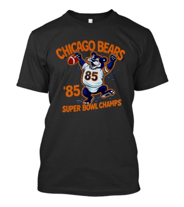 Chicago Bears '85 Super Bowl Champs Celebrating Bear With Football T-Shirt