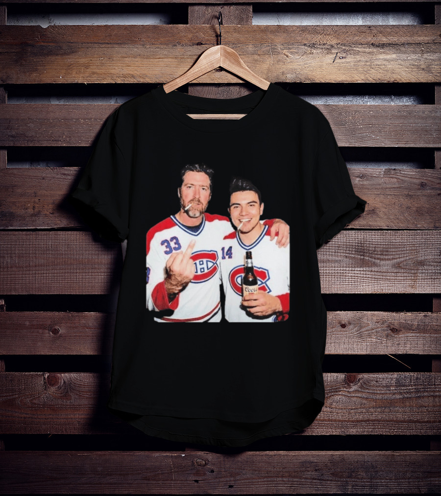Patrick Roy Nick Suzuki Coors Montreal Canadiens Middle Finger Smoking T-Shirt