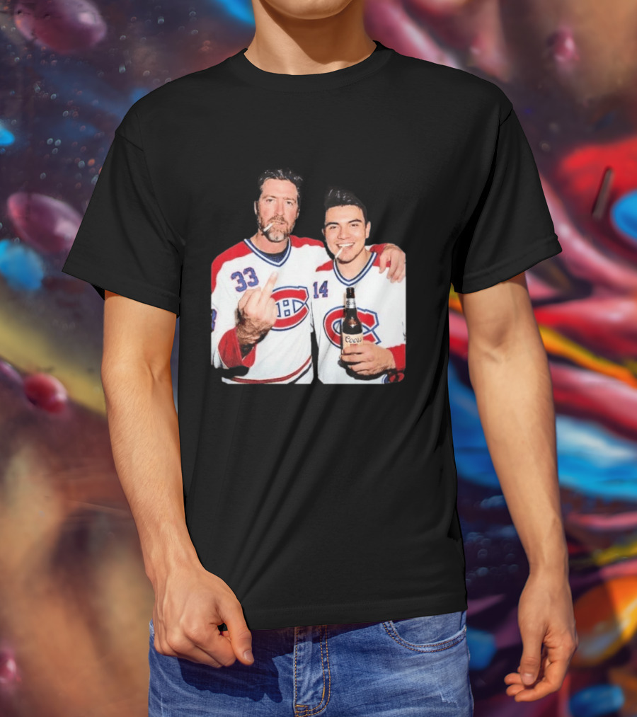 Patrick Roy Nick Suzuki Coors Montreal Canadiens Middle Finger Smoking T-Shirt
