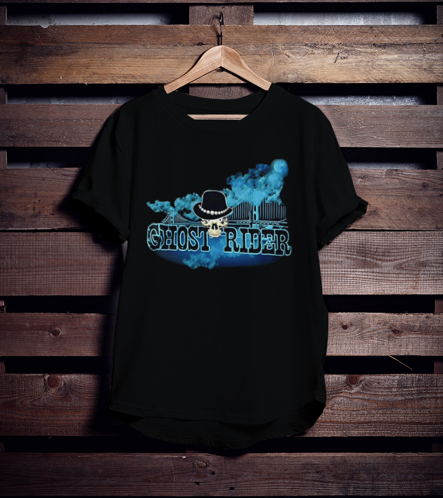 Ghost Rider Skull Bridge Smoke Moon Hat T-Shirt