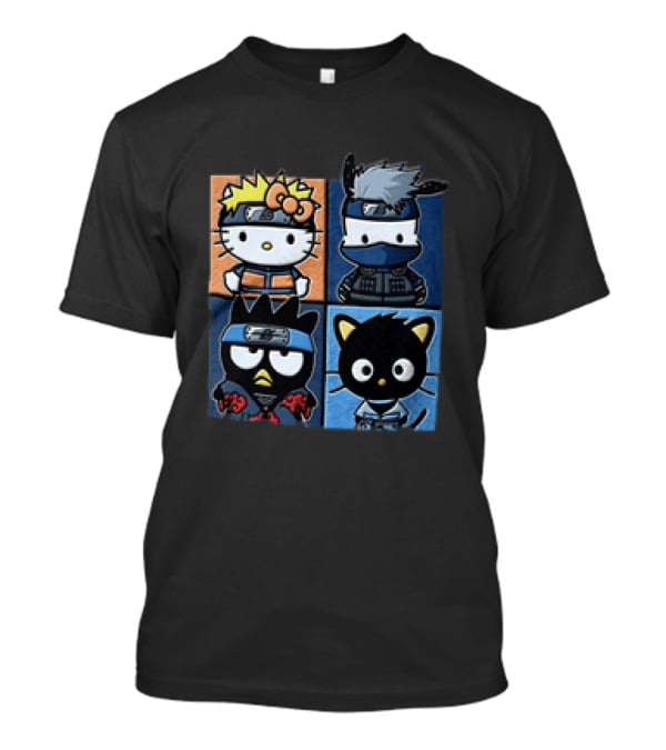 Hello Kitty Naruto Crossover With Sanrio Characters Mashup T-Shirt