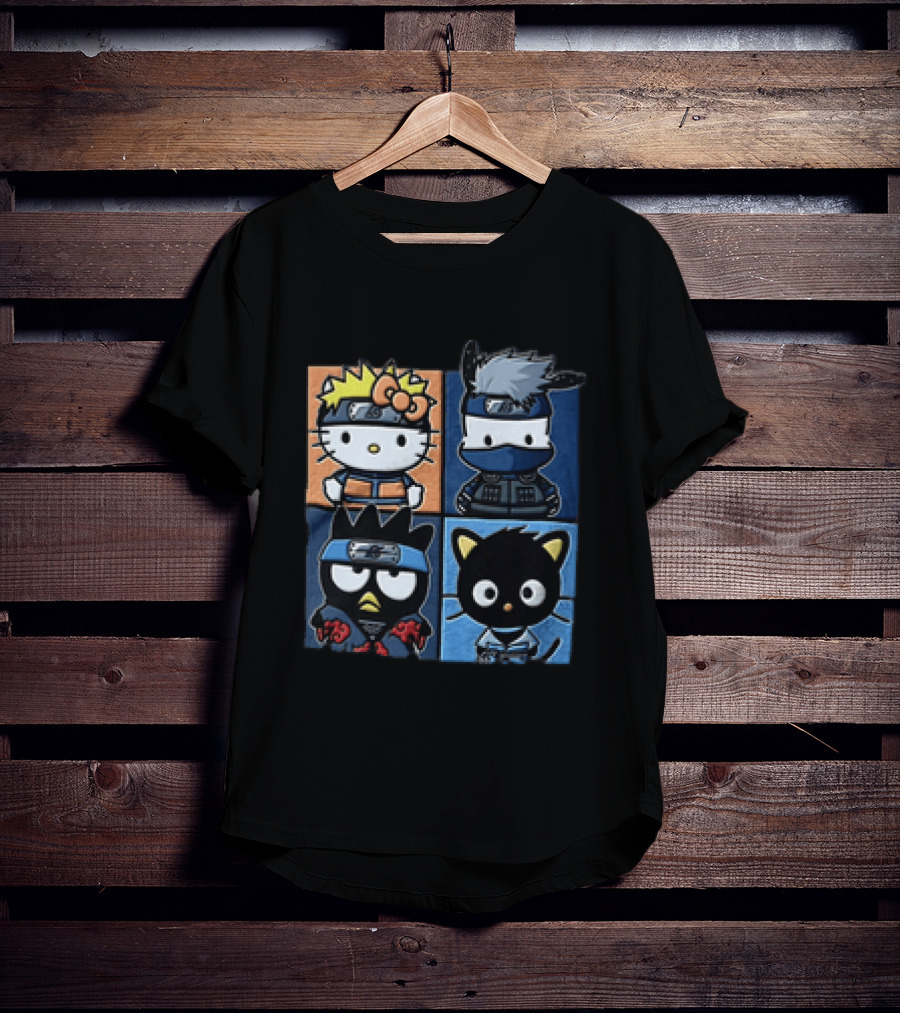 Hello Kitty Naruto Crossover With Sanrio Characters Mashup T-Shirt