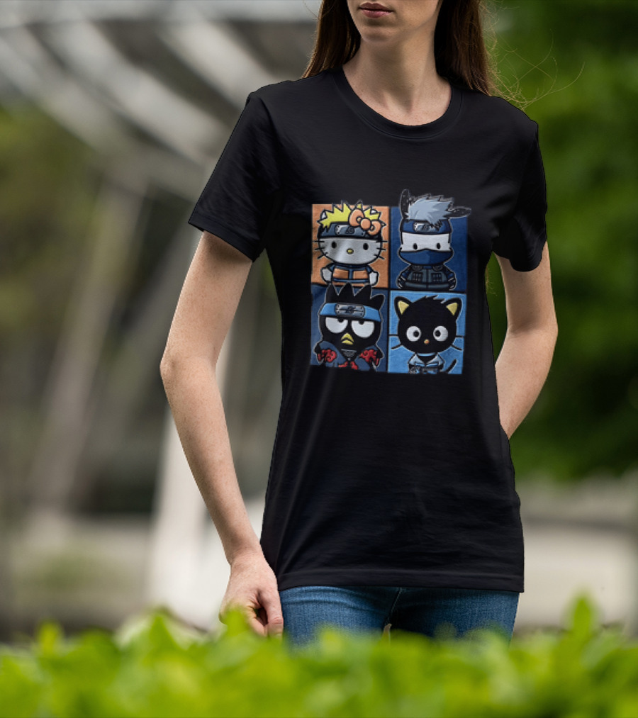 Hello Kitty Naruto Crossover With Sanrio Characters Mashup T-Shirt