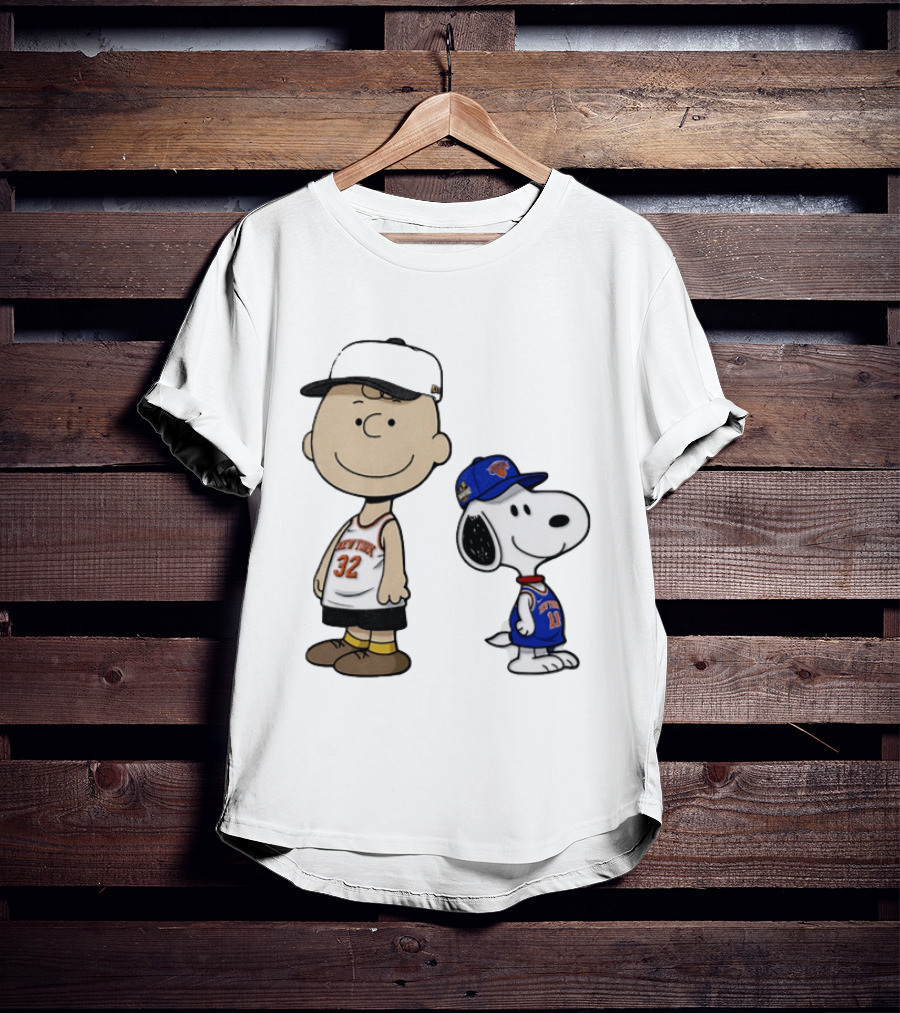 Charlie Brown Snoopy New York Knicks NBA 2026 Basketball Fans T-Shirt