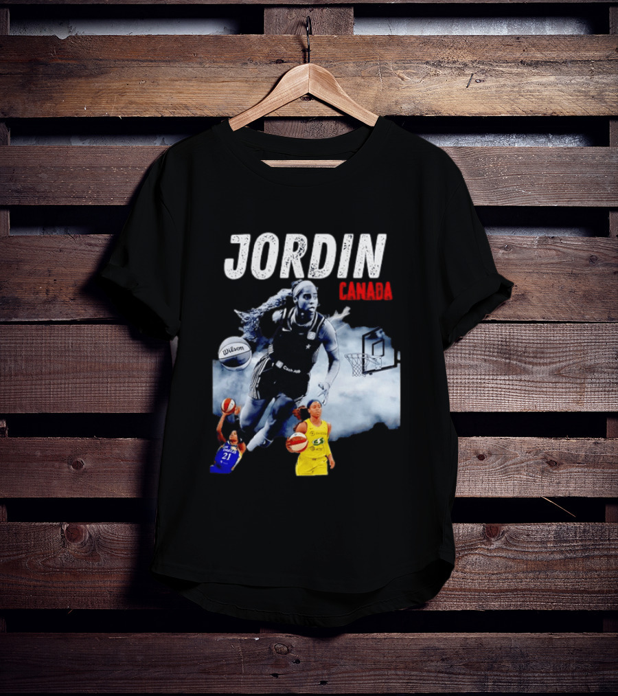 Jordin Canada Los Angeles Basketball Star Wilson Ball Slam Dunk T-Shirt