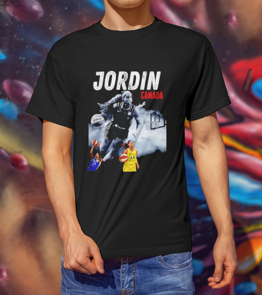 Jordin Canada Los Angeles Basketball Star Wilson Ball Slam Dunk T-Shirt